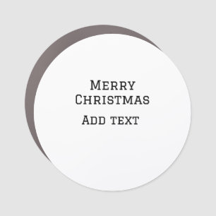 Merry Christmas simple minimal add name text moder Car Magnet