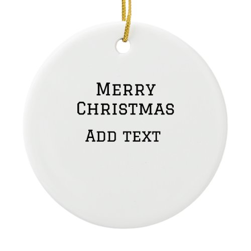 Merry Christmas simple minimal add name text moder Ceramic Ornament