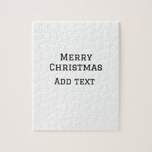 Merry Christmas simple minimal add name text moder Jigsaw Puzzle