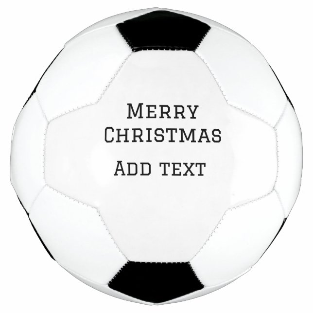 Merry Christmas simple minimal add name text moder Soccer Ball (Front)