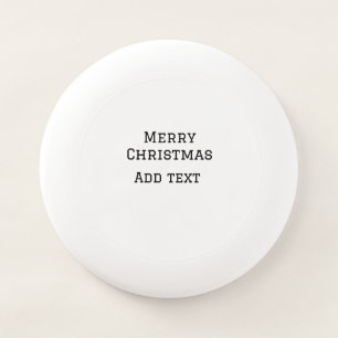 Merry Christmas simple minimal add name text moder Wham-O Frisbee
