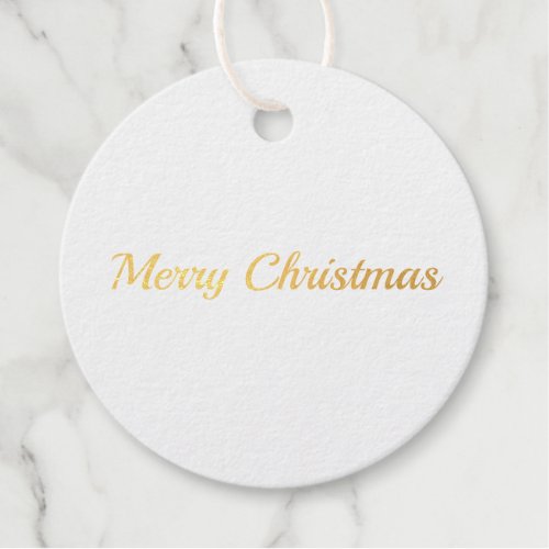 merry christmas simple minimal circle foilgift tag