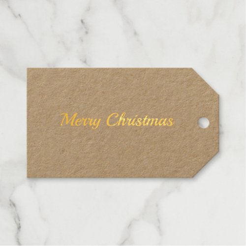merry christmas simple minimal foil gift tag