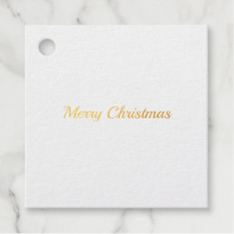 merry christmas simple minimal foil gift tag