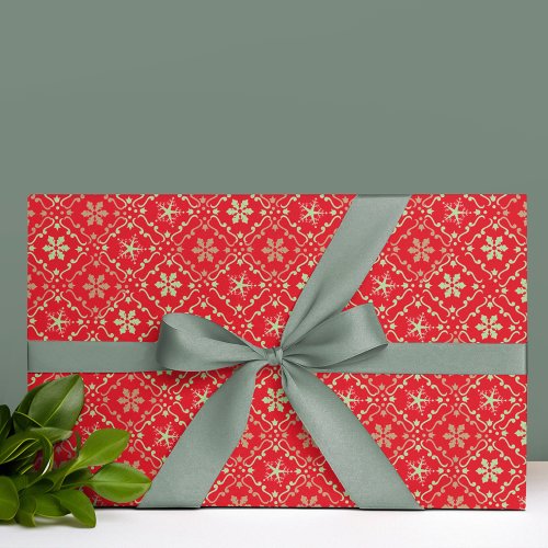 Merry Christmas Simple Minimalist Script Snowflake Wrapping Paper
