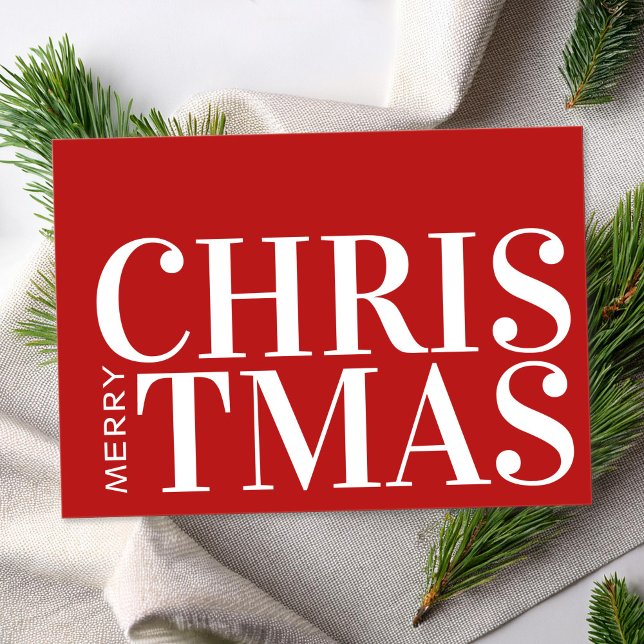 Merry Christmas Simple Modern Typography Business Holiday Card (Creator Uploaded)