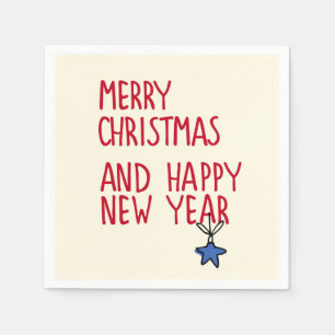 Merry Christmas Simple Modern Typography Napkins