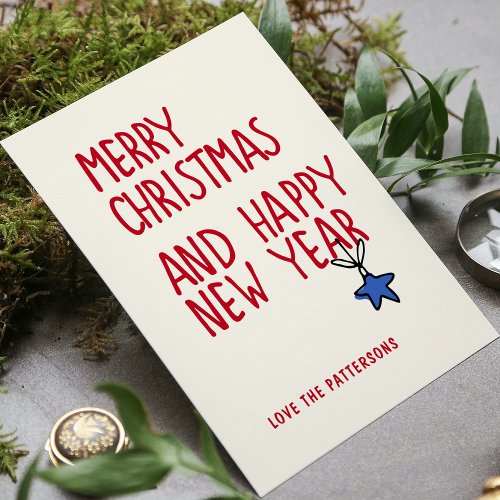 Merry Christmas Simple Modern Typography Note Card