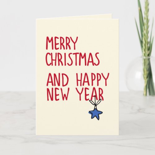 Merry Christmas Simple Modern Typography Photo Note Card