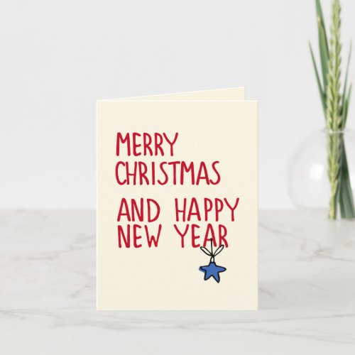 Merry Christmas Simple Modern Typography Photo Note Card