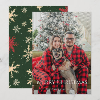 Merry Christmas simple one photo family Holiday Card