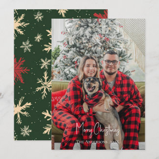 Merry Christmas simple one photo family Holiday Card