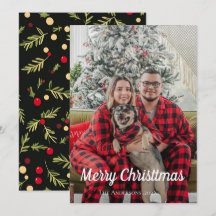 Merry Christmas simple one photo family Holiday