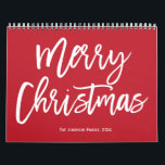 Merry Christmas Simple Red Calendar<br><div class="desc">Merry Christmas simple red and white wall calendar with changeable text on cover page and changeable photos for every month of the year.

 Photography © Storytree Studios,  Stanford,  CA</div>