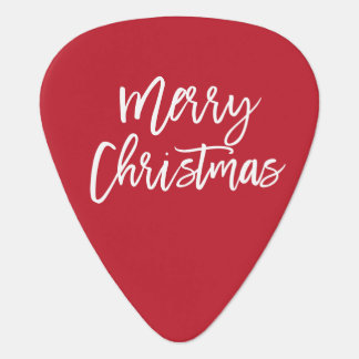 Merry Christmas Simple Red Standard Guitar Picks
