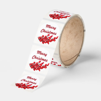 Merry Christmas Simple Retro Classic Round Sticker