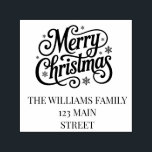 Merry Christmas simple script return address  Self-inking Stamp<br><div class="desc">Elevate your holiday greetings with our elegant "Merry Christmas" return address self-inking stamp. Designed to perfectly complement the festive flourish collection by Lea Delaveris, this stamp brings a touch of sophistication to any Christmas card. Its versatility allows you to use it on a wide range of envelopes, and it can...</div>