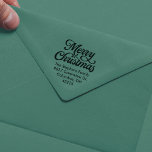 Merry Christmas simple script return address Self-inking Stamp<br><div class="desc">Add a special touch to your Christmas cards with this stylish Merry Christmas return address stamp. Designed to coordinate with the Lea Delaveris Design festive flourish collection, this holiday return address stamp also works well with a variety of holiday card styles. Use it on a variety of envelopes. And it...</div>
