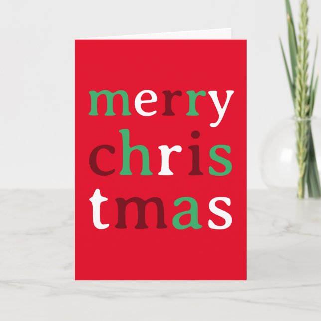 Merry Christmas Simple Text Holiday Card (Front)