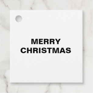 MERRY CHRISTMAS SIMPLE WHITE TAG