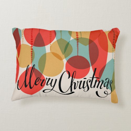 Merry Christmas simplified retro ornaments Accent Pillow