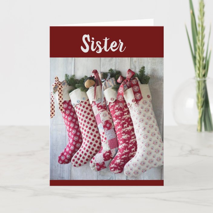 MERRY CHRISTMAS SIS WITH LOVE &amp; THANKS HOLIDAY CARD | Zazzle.com