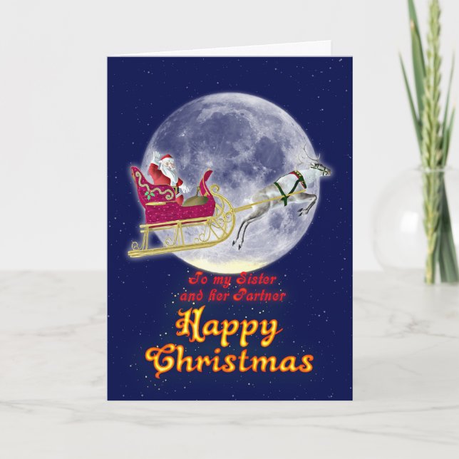Merry Christmas sister and partner Holiday Card (Front)