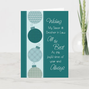 Merry Christmas Sister & Brother in Law Card