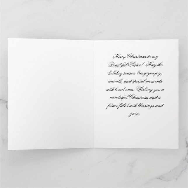 Merry Christmas Sister! Card (Inside)
