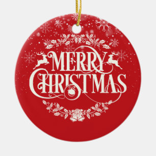 Merry Christmas Sister Definition Snowflakes Ceramic Ornament