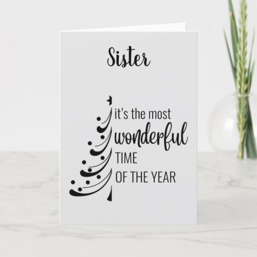 MERRY CHRISTMAS SISTER WITH LOVE HOLIDAY CARD