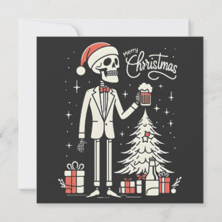 Merry Christmas Skeleton Holiday Card