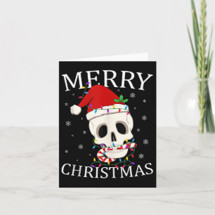 Merry Christmas Skeleton Skull Xmas Lights Men Wom Card