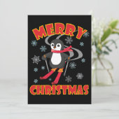 Merry Christmas Skiing Penguin (Standing Front)