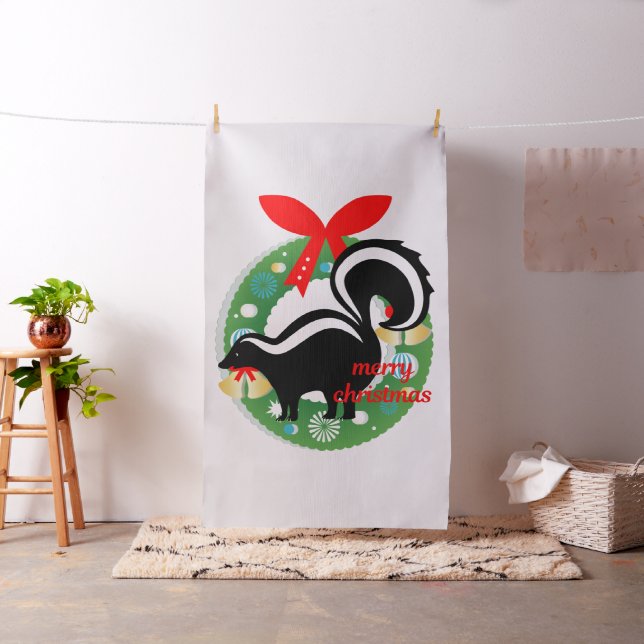 merry christmas skunk fabric (In Situ)
