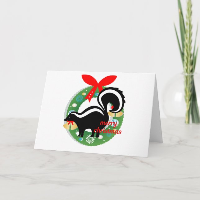 merry christmas skunk holiday card (Front)