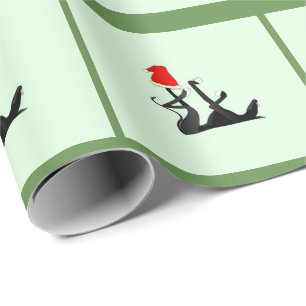 Merry Christmas Sleeping Greyhound Wrapping Paper