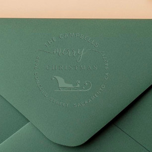 Merry Christmas Sleigh Return Address Embosser
