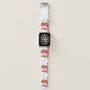 Merry Christmas SlipperyJoe red white silver gift  Apple Watch Band