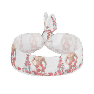 Merry Christmas SlipperyJoe red white silver gift Elastic Hair Tie