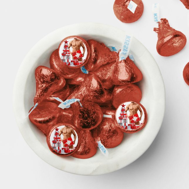 Merry Christmas SlipperyJoe red white silver gift  Hershey®'s Kisses® (Assorted)