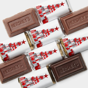 Merry Christmas SlipperyJoe red white silver gift  Hershey's Miniatures
