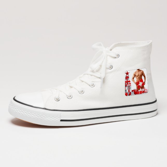 Merry Christmas SlipperyJoe red white silver gift  Patch (On Shoe Ankle)