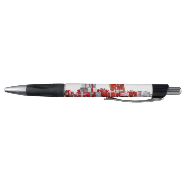 Merry Christmas SlipperyJoe red white silver gift  Pen (Bottom)