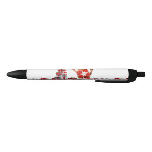 Merry Christmas SlipperyJoe red white silver gift Pen