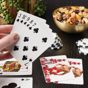 Merry Christmas SlipperyJoe red white silver gift  Poker Cards