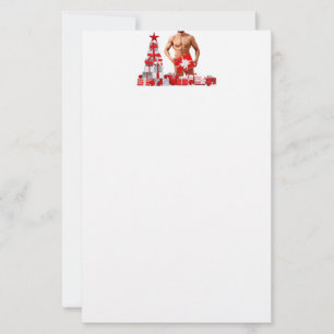 Merry Christmas SlipperyJoe red white silver gift Stationery