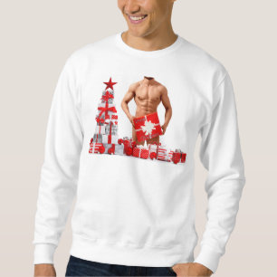 Merry Christmas SlipperyJoe red white silver gift Sweatshirt