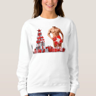 Merry Christmas SlipperyJoe red white silver gift Sweatshirt