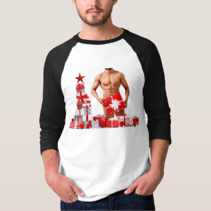 Merry Christmas SlipperyJoe red white silver gift  T-Shirt
